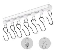 VEVOR Ensemble de rails de rideaux de plafond, 3 m, système de rails de plafond coulissants sans perçage pour rideaux, séparateur de pièce fixé au plafond pour salon avec crochets, quincaillerie blanc