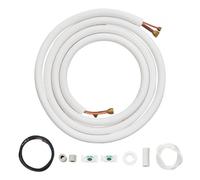 VEVOR Ensemble lignes divisées pour climatiseur 4,8 m tubes en cuivre CVC 6,4 mm 12,7 mm diamètre, isolation triple couche avec câble de connexion pour équipement de climatisation, de pompe à chaleur