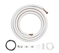 VEVOR Ensemble lignes divisées pour climatiseur, 4,8 m, tubes en cuivre CVC 6,4 mm 9,5 mm diamètre, isolation triple couche avec câble de connexion pour équipement de climatisation, de pompe à chaleur