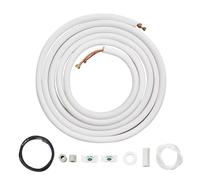 VEVOR Ensemble lignes divisées pour climatiseur, 7,6 m, tubes en cuivre CVC 6,4 mm 9,5 mm diamètre, isolation triple couche avec câble de connexion pour équipement de climatisation, de pompe à chaleur
