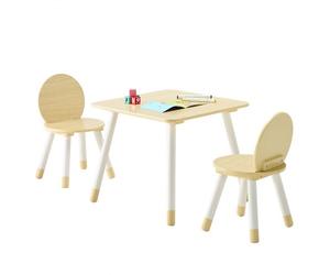VEVOR Ensemble table et chaises d'art pour enfants, avec bords arrondis, table enfant avec 2 chaises, bureau en bois pour activités artistiques, bricolage, lecture et dessin, pour arderie
