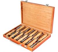 VEVOR Ensembles de ciseaux à bois 12pcs Ensemble de burin à bois pour protéger les ensembles de ciseaux à bois de tout dommage