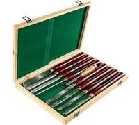VEVOR Jeu de ciseaux à bois 8 pièces Outil de sculpture en bois Acier à grande vitesse avec coffret Jeu de ciseaux à bois