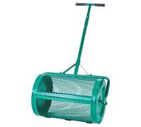 VEVOR Épandeur de compost à rouleau 60 cm – Poignée T réglable, panier maille acier, vert