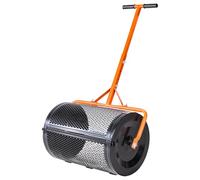 VEVOR Épandeur de Compost Mousse de Tourbe, 60 cm, Épandeur de Gazon à Rouleau, avec Poignée T Hauteur Réglable, Panier en Maille d'Acier, pour Épandage sur les Pelouses et les Terres Agricoles, Noir