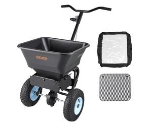 VEVOR Épandeur Engrais Capacité 45,2 kg Épandeur à Semence Largeur d'Épandage 0-3 m Semoir à Pousser pour Graines, Sel de Déneigement, Semer Jardinage, Pelouse, Gazon, avec Roues Pneumatiques 33 cm