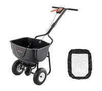 VEVOR Épandeur Engrais Capacité Charge 27,2 kg Épandeur à Semence Largeur d'Épandage 0-3 m Semoir à Pousser pour Graines, Semer Jardinage, Pelouse, Gazon, avec Roues Pneumatiques Tout-terrain 20 cm