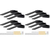 VEVOR Équerre d'étagère, 261 x 100 x 45mm, supports d'étagères flottants robustes, 6 pièces, supports pour étagères en L noir mat de 5 mm d'épaisseur, en acier avec une capacité de charge de 72,6 kg