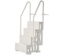 VEVOR Escalier de Piscine de 122-137 cm 4 Marches avec 2 Rampes 181,4 kg Blanc