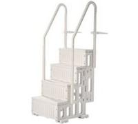 VEVOR Escalier de Piscine de 122-137 cm 4 Marches avec 2 Rampes 181,4 kg Blanc Blanc laiteux