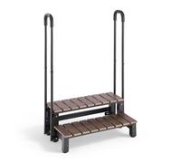 VEVOR Escalier pour Spa à 2 Marches avec Mains Courantes Capacité 250 kg, Marchepied Antidérapant, Largeur 820 mm, Structure Acier et HIPS, pour Piscine Hors-sol, Spa Gonflable, Camping-car, Terrasse