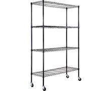 VEVOR Étagère de rangement 4 niveaux réglables avec roulettes, métal, capacité 317 kg