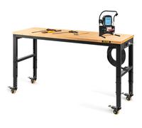 VEVOR Établi Garage Atelier Table de Travail Réglable 4 Roulettes 122 x 51 cm