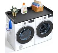 VEVOR Comptoir Pour Lave-Linge Sèche-Linge Surface Bois Antidérapants 3 Panneaux 137x70cm Noir