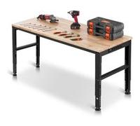 VEVOR Établi réglable 1550 x 510 mm - hauteur 688-910 mm, 900 kg, prises de courant, cadre en métal