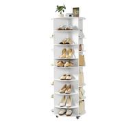 VEVOR Étagère à Chaussures rotative à 7 Niveaux avec étagères réglables, présentoir à Chaussures Rotatif à 360°, Organisateur sur Pied pour 28 Paires, pour Chambre, Salon, entrée, Dressing, Blanc