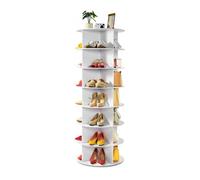 VEVOR Étagère à chaussures rotative à 7 niveaux, présentoir à chaussures rotatif à 360°, organisateur sur pied de type plateau tournant pour 28 paires, pour chambre, salon, entrée, dressing, blanc