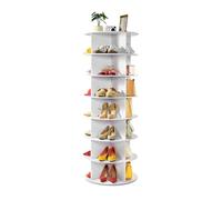VEVOR Étagère à chaussures rotative à 7 niveaux, présentoir à chaussures rotatif à 360°, organisateur sur pied de type plateau tournant pour 28 paires, pour chambre, salon, entrée, dressing, blanc