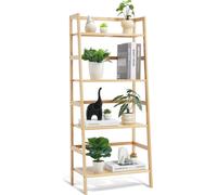 VEVOR Étagère à échelle en bambou à 4 niveaux, bibliothèque ouverte, étagère de stockage, support autonome pour fleurs et plantes, parfaite pour la salle de bain, la chambre, le bureau, le cabinet de