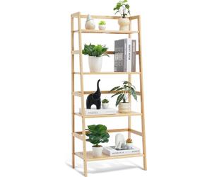 VEVOR Étagère à échelle en bambou à 4 niveaux, bibliothèque ouverte, étagère de stockage, support autonome pour fleurs et plantes, parfaite pour la salle de bain, la chambre, le bureau, le cabinet de 