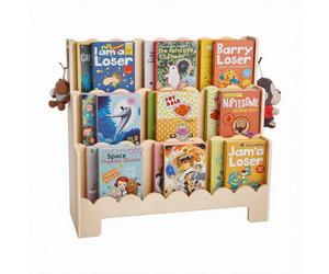 VEVOR Étagère à livres pour tout-petits orientée vers l'avant, bibliothèque festonnée pour enfants à 3 niveaux avec 2 crochets pour suspendre les sacs à dos, pour chambre d'enfants, salon, crèche