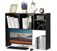 Etagère à Poser Sur Bureau 1 Niveau Rangement Stable Dortoir Bois Noir 94x24x73cm