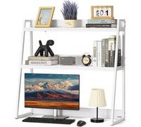 VEVOR Étagère à Poser sur Bureau à 2 Niveaux, Bibliothèque de Bureau 95 x 32 x 90 cm, Organisateur de Bureau avec Pieds Antidérapants, Support de Rangement Stable pour Maison Dortoir Bureau, Blanc