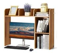 VEVOR Étagère à Poser Sur Bureau 2 Niveau Rangement Stable Bureau Bois 94,5x24,1x73,4cm Bois