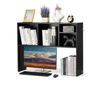 VEVOR Étagère à Poser sur Bureau à 1 Niveau, Bibliothèque de Bureau 94 x 24 x 73 cm, Organisateur de Bureau en Bois avec Pieds Antidérapants, Support de Rangement pour Maison et Dortoir, Noir