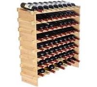 VEVOR Étagère à Vin Modulable 72 Bouteilles 8 Niveaux Porte-Bouteilles En Bambou Naturel Bois
