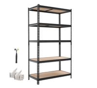 VEVOR Étagère de Rangement, 5 Niveaux Réglables, Étagère Charge Lourde Modulable 1025x517x1813 mm, Capacité Charge Totale 1134 kg, Rayonnage Métallique pour Garage, Entrepôt, Cave, Atelier et Cuisine