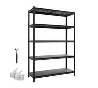 VEVOR Étagère de Rangement, 5 Niveaux Réglables, Étagère Charge Lourde Modulable 1230x465x1813 mm, Capacité Charge Totale 1134 kg, Rayonnage Métallique pour Entrepôt, Garage, Atelier, Cave et Cuisine