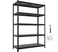VEVOR Étagère de Rangement, 5 Niveaux Réglables, Étagère Charge Lourde Modulable 1230x522x1813 mm, Capacité de Charge Totale 1360,8 kg, Rayonnage Métallique pour Atelier, Garage, Entrepôt et Cave