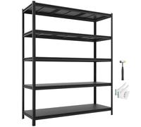 VEVOR Étagère de Rangement, 5 Niveaux Réglables, Étagère Charge Lourde Modulable 1511x522x1813 mm, Capacité de Charge Totale 1360,8 kg, Rayonnage Métallique pour Atelier, Entrepôt, Garage et Cave