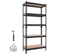 VEVOR Étagère de Rangement, 5 Niveaux Réglables, Étagère Charge Lourde Modulable 720x309x1520 mm, Capacité de Charge Totale 907,2 kg, Rayonnage Métallique pour Cuisine, Cave, Cellier et Salle de Bain
