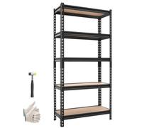 VEVOR Étagère de Rangement 5 Niveaux Réglables, Étagère Charge Lourde Modulable 759x309x1520 mm, Charge Totale 907,2 kg, Rayonnage Métallique pour Cuisine, Cellier, Salle de bain, Buanderie, Débarras