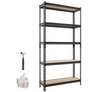 VEVOR Étagère de Rangement, 5 Niveaux Réglables, Étagère Charge Lourde Modulable 923x309x1813 mm, Capacité de Charge Totale 1360,8 kg, Rayonnage Métallique pour Cuisine, Cellier, Cave et Salle de Bain