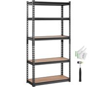 VEVOR Étagère de Rangement 5 Niveaux Réglables Étagère de Garage Métallique de Charge Lourde 907,2 kg 75x30x152 cm Meuble Rayonnages de Stockage pour Cuisine Atelier Sous-sol Salle de bain Buanderie