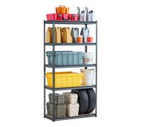 VEVOR Étagère de Rangement, 907 kg, Étagère de Garage Métallique à 5 Niveaux Réglables, 406x914x1813 mm, Meuble Rayonnages de Stockage Utilitaire pour Garage, Cuisine, Atelier, Sous-sol, Entrepôt
