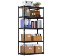 VEVOR Étagère de rangement métallique 5 niveaux 907 kg réglable 406,4×914,4×1828,8 mm Noir