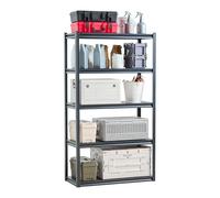 VEVOR Étagère de Rangement, 907 kg, Étagère de Garage Métallique Robuste Réglable, 5 Niveaux, 457,2 x 1016 x 1828,8 mm, Meuble Rayonnage de Stockage, pour Cuisine, Atelier, sous-Sol, Entrepôt, Noir