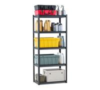 VEVOR Étagère de Rangement, 907 kg, Étagère de Garage Métallique Robuste Réglable, 5 Niveaux, 457,2 x 812,8 x 1828,8 mm, Meuble Rayonnage de Stockage, pour Cuisine, Atelier, sous-Sol, Entrepôt, Noir