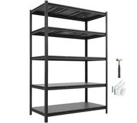 VEVOR Étagère de Rangement, 1361 kg, Étagère de Garage Métallique Robuste Réglable, 5 Niveaux, 609,6 x 1219,2 x 1828,8 mm, Meuble Rayonnage de Stockage, pour Cuisine, Atelier, Sous-sol, Entrepôt, Noir