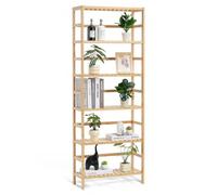 VEVOR Étagère de salle de bain à 6 niveaux, étagère de rangement pour présentoir, support pour plantes à fleurs autonome, étagère rectangulaire multifonctionnelle bambou, pour cuisine, maison, naturel