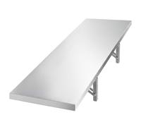 VEVOR Étagère Murale Flottante Pliable, Tablette Murale en INOX 30,5x122 cm | Pour Cuisine, Restaurant, Garage, Food-truck, Charge Maximale de 136 kg, Étagère de Rangement avec Équerres Résistante