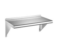 VEVOR Étagère Murale Flottante, Tablette Murale en Inox 30,5x61 cm Argentée, pour Cuisine Maison, Restaurant, Bar, Garage, Charge Maximale de 113 kg, Étagère de Rangement avec Équerres Résistante