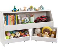 VEVOR Étagère pour enfants Étagère à livres en bois avec espace de rangement, armoire à jouets avec 2 tiroirs mobiles, armoire de rangement pour jouets, étagère à jouets pour chambre à coucher chambre