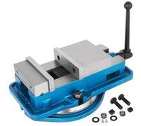 VEVOR Etau d'Établi 12,7cm Force De Serrage 24KN Max Pivot De Base 360º Poignée Réglable Bleu et argent