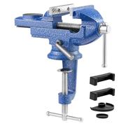 VEVOR Étau d'Établi Largeur de Mâchoire 76,2 mm Étau de Table en Fonte avec Base Pivotante 360°, Dégagement Rapide, Base Surélevée, pour Travail du Bois, Métaux, Perçage, Découpe, Atelier, Bricolage