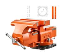 VEVOR Étau d'Établi Largeur Mâchoire 203 mm Étau Table Base Pivotante 360°, pour Sciage, Perçage, Découpe Tubes, en Fonte Ductile, avec Enclume, Profondeur de Gorge 75 mm, Ouverture de Mâchoire 203 mm